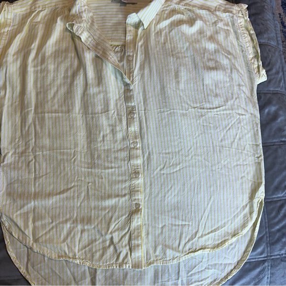 LOFT Yellow Striped Women's Top - Picture 8 of 10